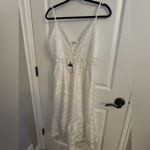 White lacy polyester dress